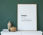 HANGRY DEFINITION PRINT | Wall Art Print | Hangry Print | Definition Print | Quote Print - Happy You Prints