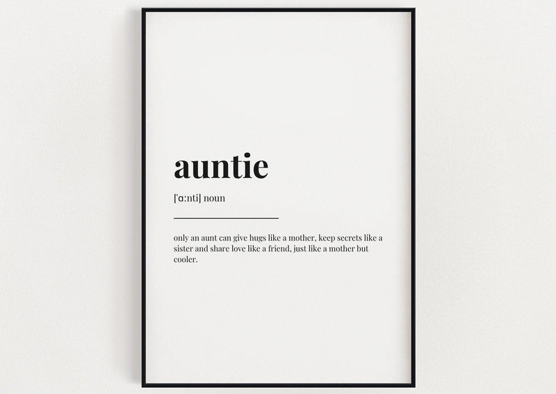 AUNTIE DEFINITION PRINT - Happy You Prints