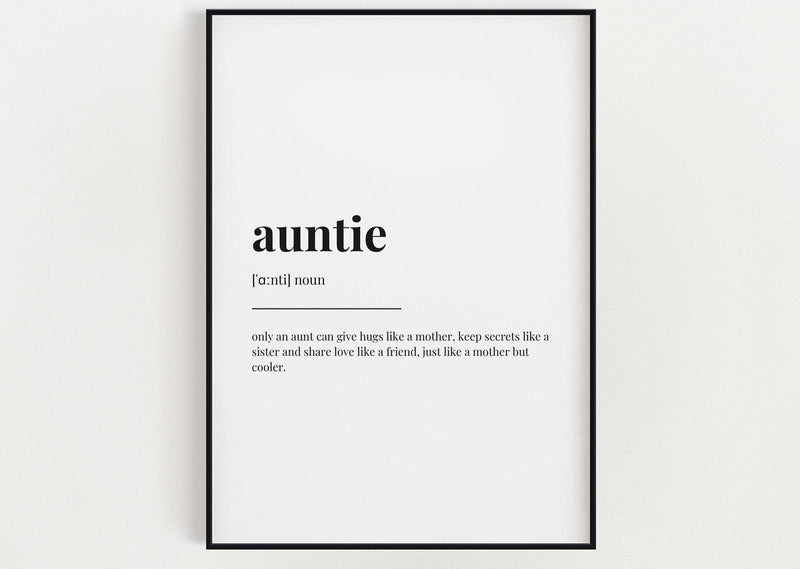 AUNTIE DEFINITION PRINT - Happy You Prints