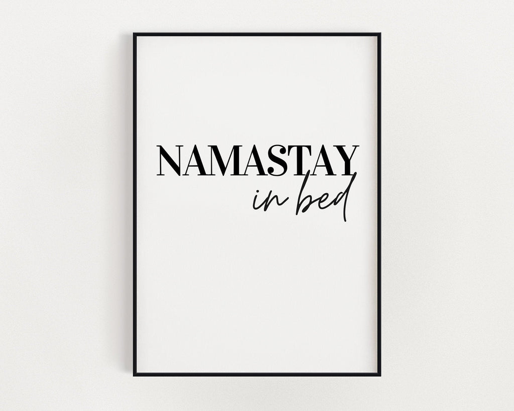 BEDROOM WALL ART, Namastay In Bed Print, Typography Print, Bedroom Prints, Home Prints - Happy You Prints