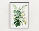 Botanical Print II, Watercolour Plants, Tropical Leaf Prints, Green Leaf Prints, Home Decor - Happy You Prints