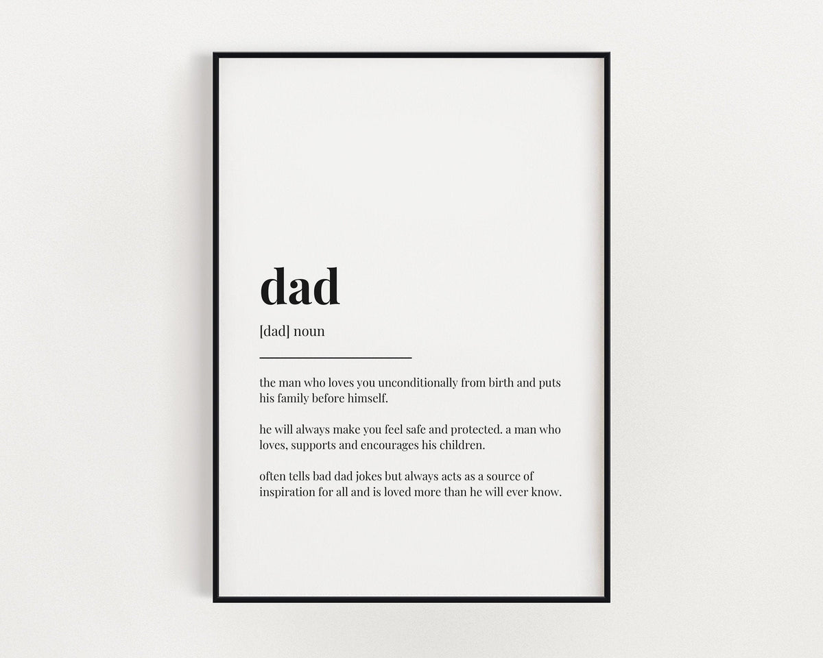 DAD QUOTE ART, Wall Art Print, Dad Gift, Dad Print, Definition Print, Quote Print - Happy You Prints