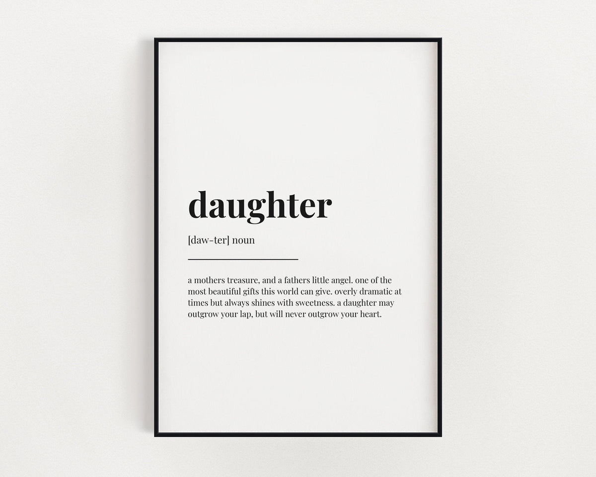 DAUGHTER DEFINITION PRINT | Wall Art Print | Daughter Gift | Daughter Print | Definition Print | Quote Print - Happy You Prints