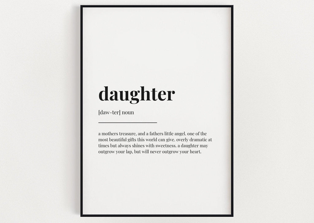 DAUGHTER DEFINITION PRINT - Happy You Prints