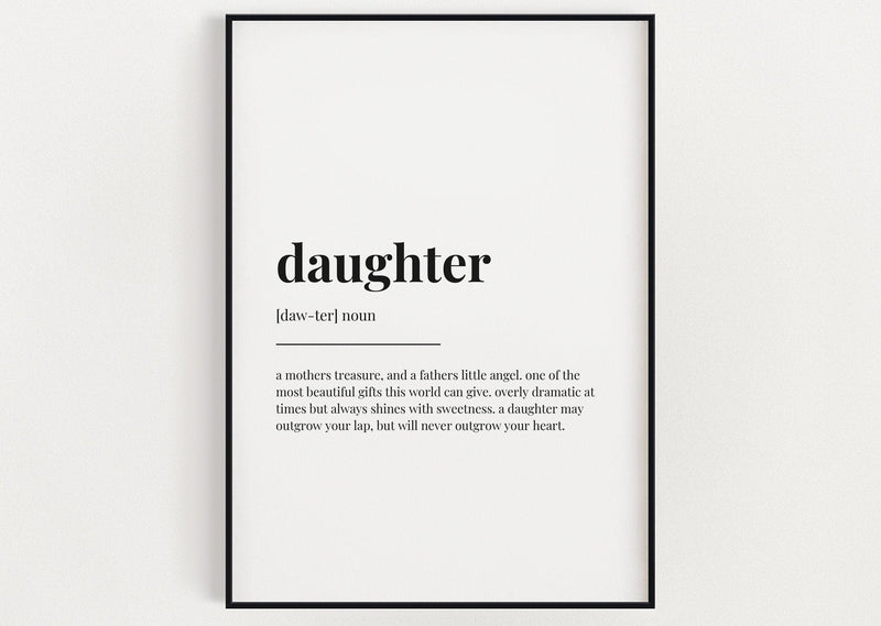 DAUGHTER DEFINITION PRINT - Happy You Prints