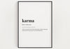 KARMA DEFINITION PRINT | Wall Art Print | Karma Print | Definition Print | Quote Print - Happy You Prints