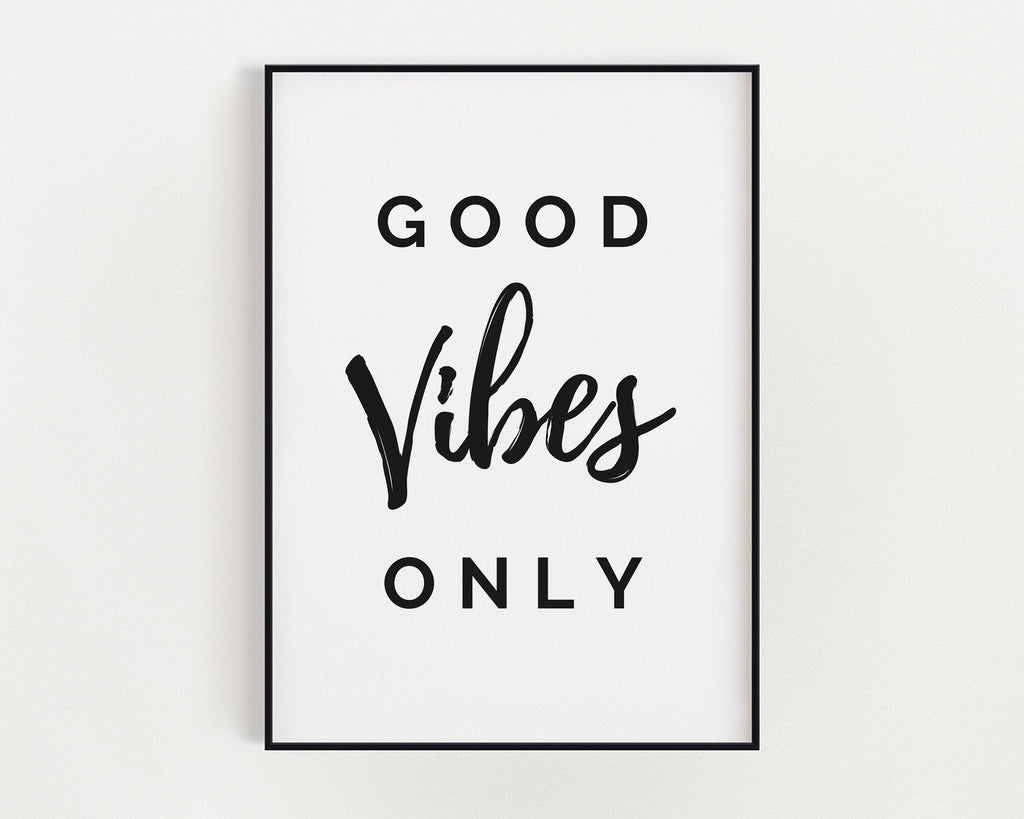 POSITIVE QUOTE PRINTS | Good Vibes Only Print | Gift For Boss | Positive Quotes | Typography Print - Happy You Prints