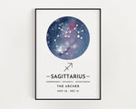 ZODIAC SIGN PRINT, Constellation Art Print, Sagittarius Print, Horoscope Print, Star Sign Print, Home Decor - Happy You Prints