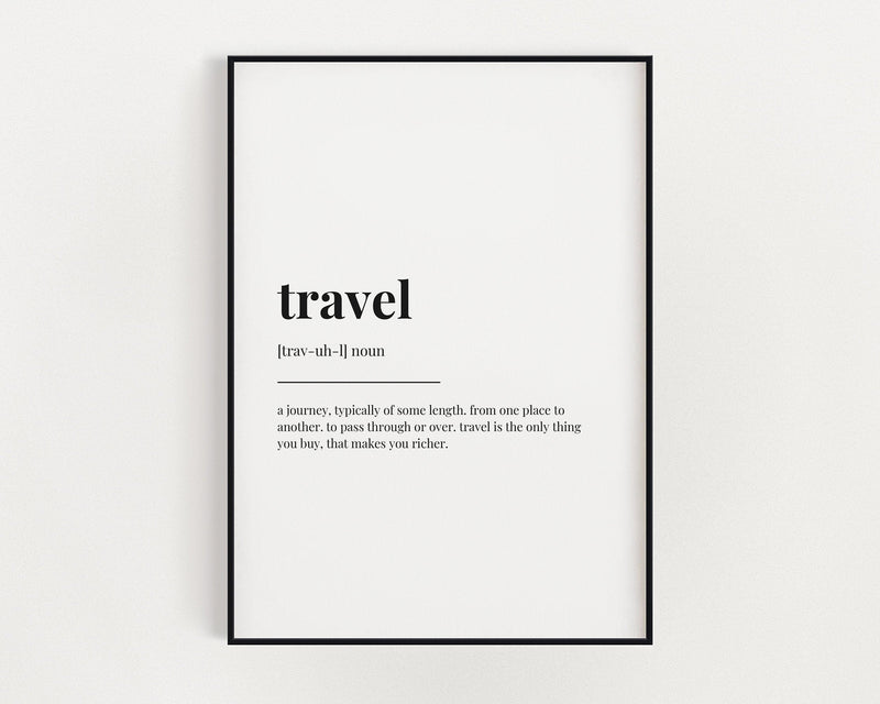 TRAVEL DEFINITION PRINT - Happy You Prints