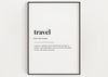 TRAVEL DEFINITION PRINT | Wall Art Print | Travel Print | Definition Print | Quote Print - Happy You Prints