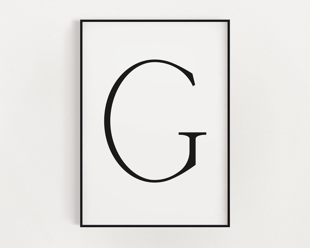 Letter G Print, Letter G Wall Art, Letter G Decor, Letter G Monogram, Letter G Nursery Decor, Letter G Initial - Happy You Prints