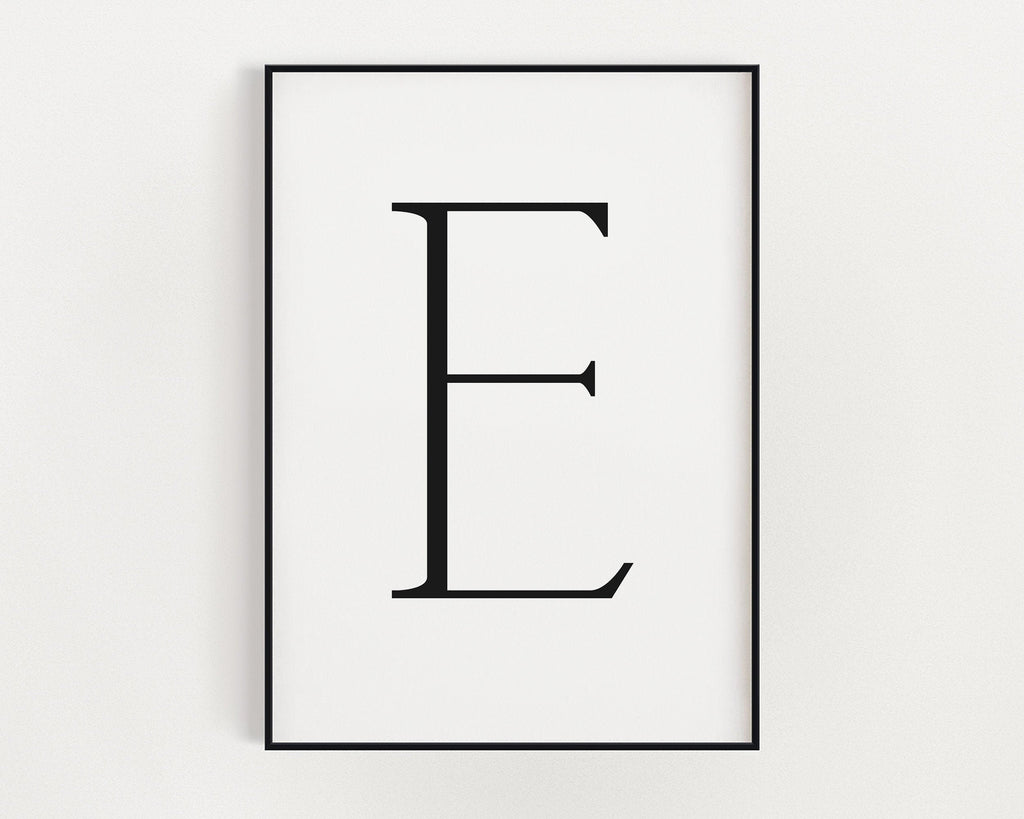 Letter E Print, Letter E Wall Art, Letter E Decor, Letter E Monogram, Letter E Nursery Decor, Letter E Initial - Happy You Prints