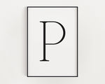 Letter P Print, Letter P Wall Art, Letter P Decor, Letter P Monogram, Letter P Nursery Decor, Letter P Initial - Happy You Prints