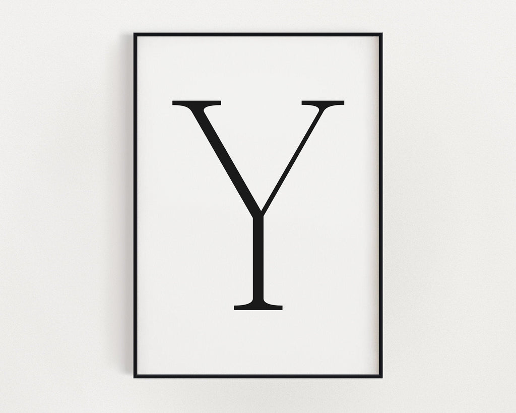 Letter Y Print, Letter Y Wall Art, Letter Y Decor, Letter Y Monogram, Letter Y Nursery Decor, Letter Y Initial - Happy You Prints