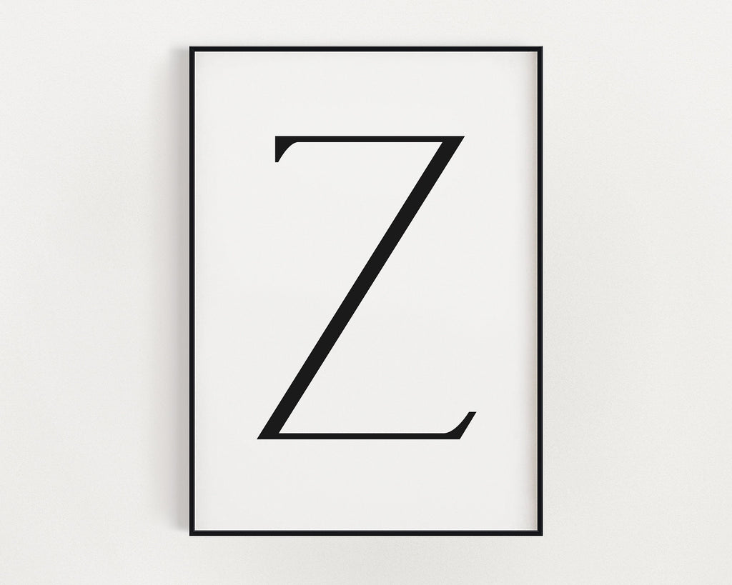 Letter Z Print, Letter Z Wall Art, Letter Z Decor, Letter Z Monogram, Letter Z Nursery Decor, Letter Z Initial - Happy You Prints