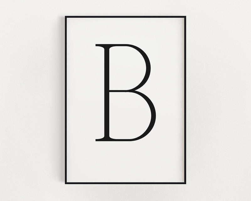 Letter B Print, Letter B Wall Art, Letter B Decor, Letter B Monogram, Letter B Nursery Decor, Letter B Initial - Happy You Prints