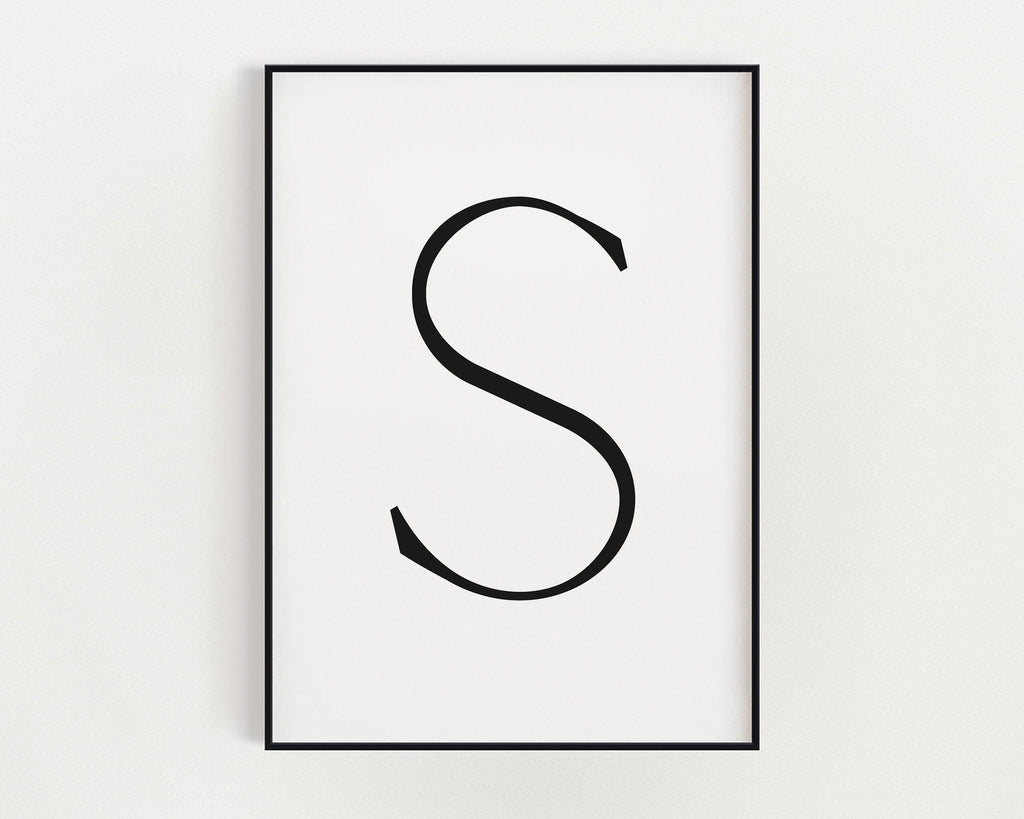 Letter S Print, Letter S Wall Art, Letter S Decor, Letter S Monogram, Letter S Nursery Decor, Letter S Initial - Happy You Prints