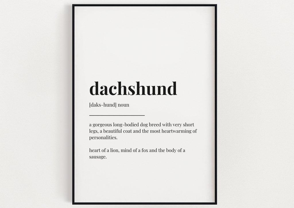 DACHSHUND DEFINITION PRINT | Wall Art Print | Definition Print | Quote Print - Happy You Prints