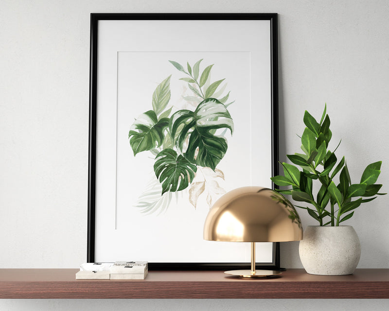 Botanical Print VII, Watercolour Plants, Tropical Leaf Prints, Green Leaf Prints, Home Decor - Happy You Prints