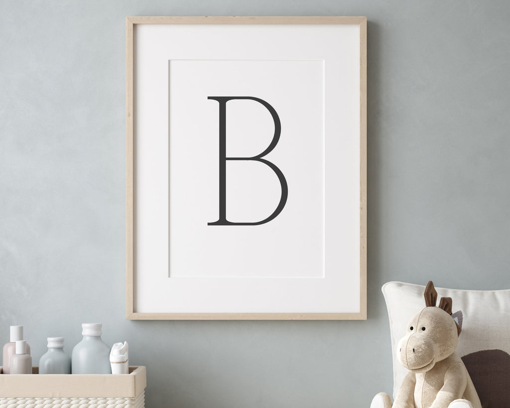 Letter B Print, Letter B Wall Art, Letter B Decor, Letter B Monogram, Letter B Nursery Decor, Letter B Initial - Happy You Prints