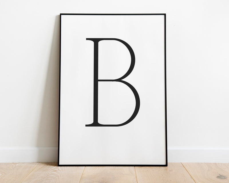 Letter B Print, Letter B Wall Art, Letter B Decor, Letter B Monogram, Letter B Nursery Decor, Letter B Initial - Happy You Prints