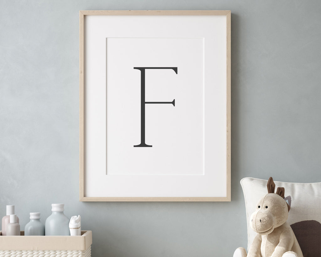 Letter F Print, Letter F Wall Art, Letter F Decor, Letter F Monogram, Letter F Nursery Decor, Letter F Initial - Happy You Prints