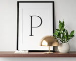 Letter P Print, Letter P Wall Art, Letter P Decor, Letter P Monogram, Letter P Nursery Decor, Letter P Initial - Happy You Prints