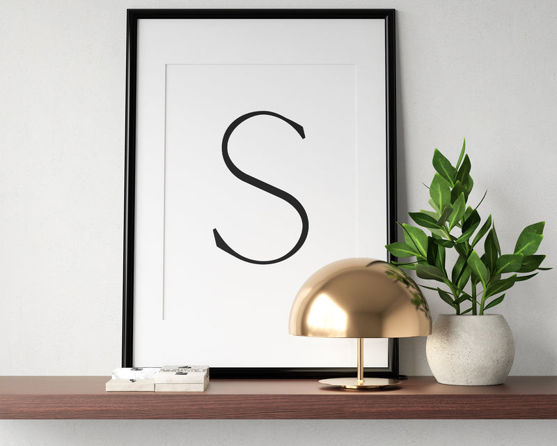 Letter S Print, Letter S Wall Art, Letter S Decor, Letter S Monogram, Letter S Nursery Decor, Letter S Initial - Happy You Prints