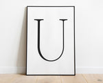 Letter U Print, Letter U Wall Art, Letter U Decor, Letter U Monogram, Letter U Nursery Decor, Letter U Initial - Happy You Prints