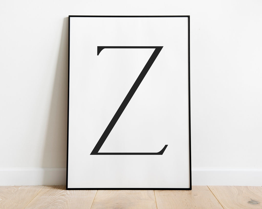 Letter Z Print, Letter Z Wall Art, Letter Z Decor, Letter Z Monogram, Letter Z Nursery Decor, Letter Z Initial - Happy You Prints