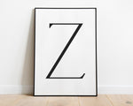 Letter Z Print, Letter Z Wall Art, Letter Z Decor, Letter Z Monogram, Letter Z Nursery Decor, Letter Z Initial - Happy You Prints