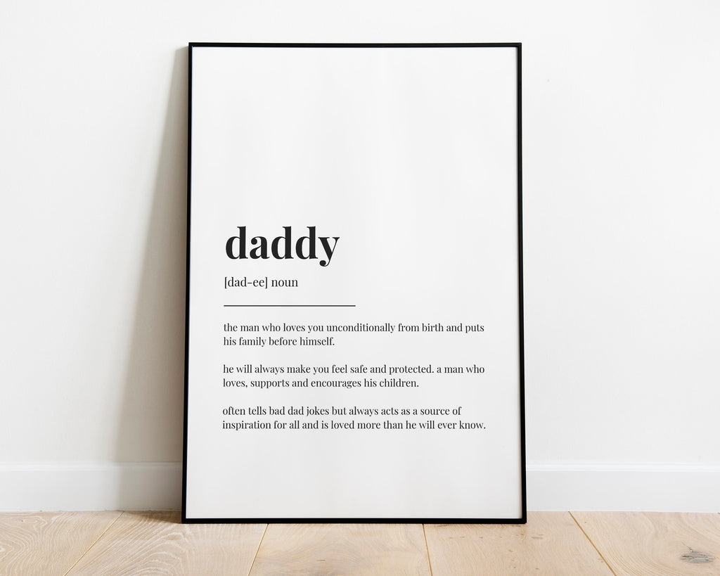 Daddy Quote Art, Wall Art Print, Father Day Gift, Daddy Print, Definition Print, Quote Print - Happy You Prints
