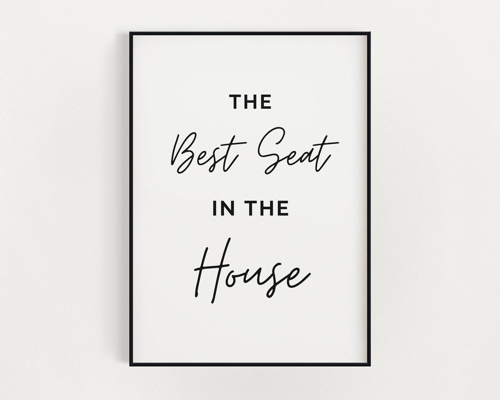 BATHROOM WALL DECOR - Best Seat In The House Print - Happy You Prints