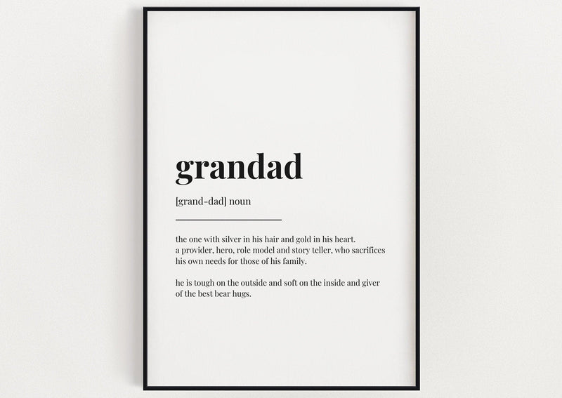 GRANDAD DEFINITION PRINT - Happy You Prints