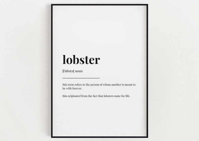 LOBSTER DEFINITION PRINT - Happy You Prints