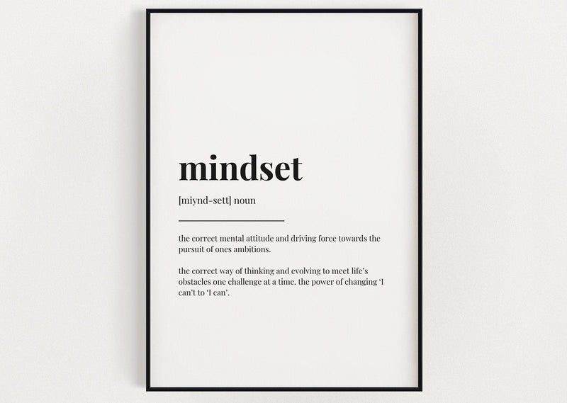 MINDSET DEFINITION PRINT  | Wall Art Print | Mindset Print | Definition Print | Quote Print - Happy You Prints