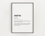 NURSE QUOTES - DEFINITION Wall Art - Handmade Nurse Definition Wall Art Print - Horizontal Quote Wall Art Print Gift For Nurse - Happy You Prints