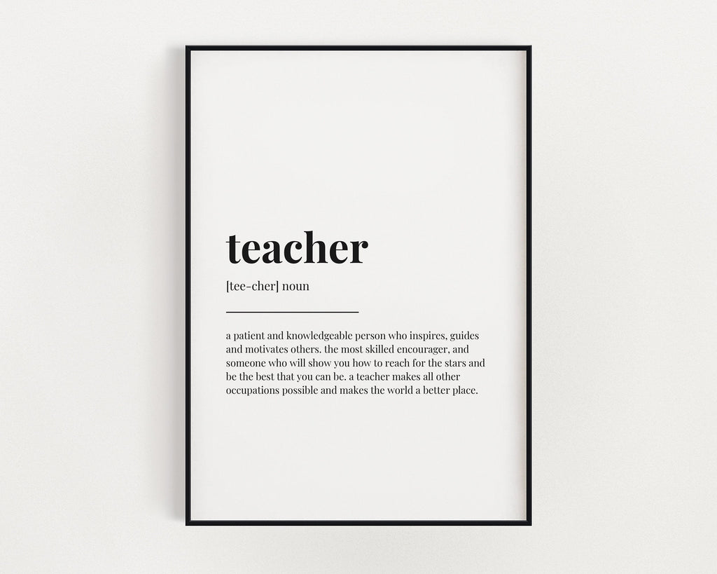 TEACHER QUOTE PRINT, Wall Art Print, Teacher Gift, Teacher Print, Definition Print, Quote Print - Happy You Prints