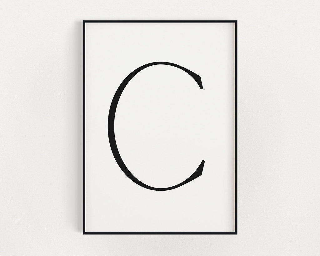 Letter C Print, Letter C Wall Art, Letter C Decor, Letter C Monogram, Letter C Nursery Decor, Letter C Initial - Happy You Prints