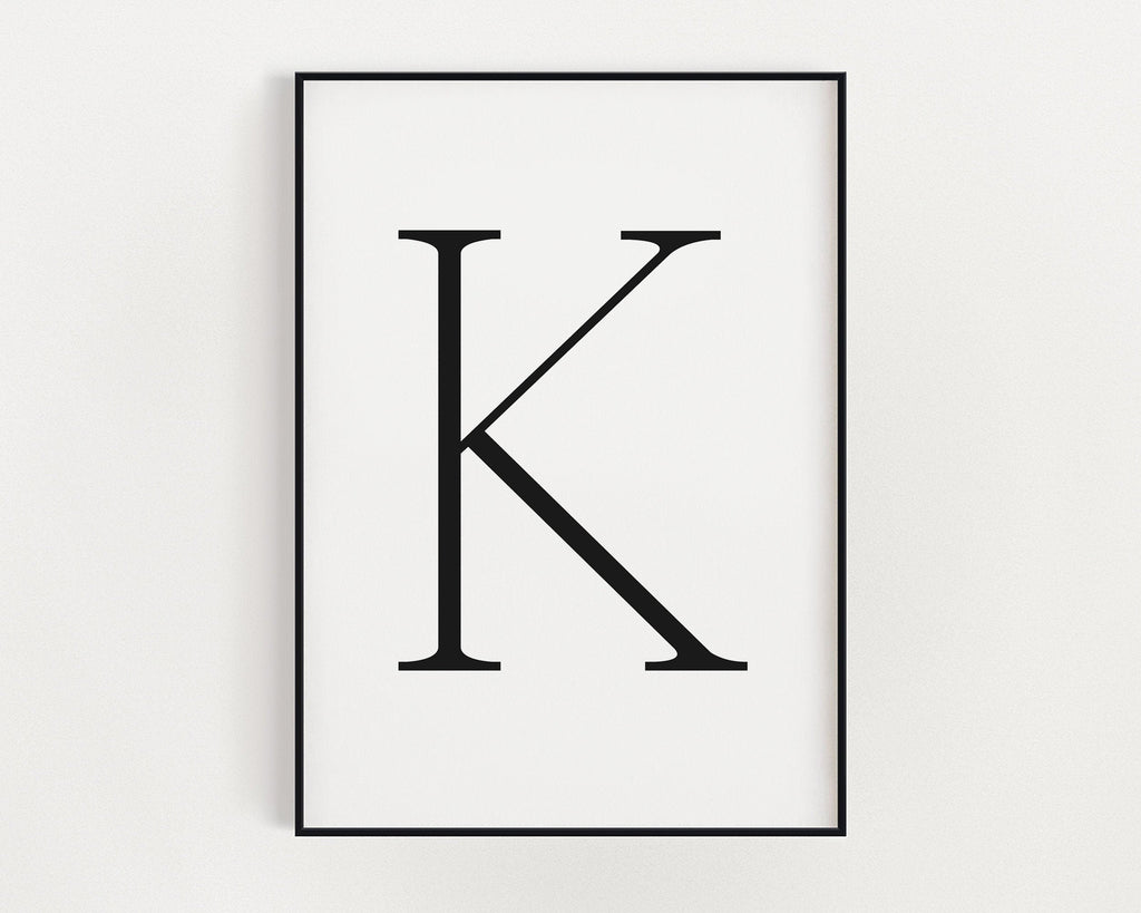 Letter K Print, Letter K Wall Art, Letter K Decor, Letter K Monogram, Letter K Nursery Decor, Letter K Initial - Happy You Prints