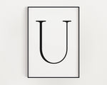 Letter U Print, Letter U Wall Art, Letter U Decor, Letter U Monogram, Letter U Nursery Decor, Letter U Initial - Happy You Prints