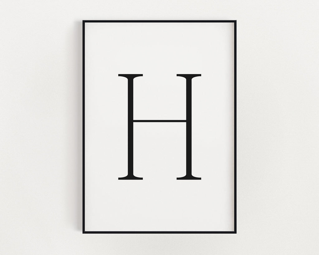 Letter H Print, Letter H Wall Art, Letter H Decor, Letter H Monogram, Letter H Nursery Decor, Letter H Initial - Happy You Prints