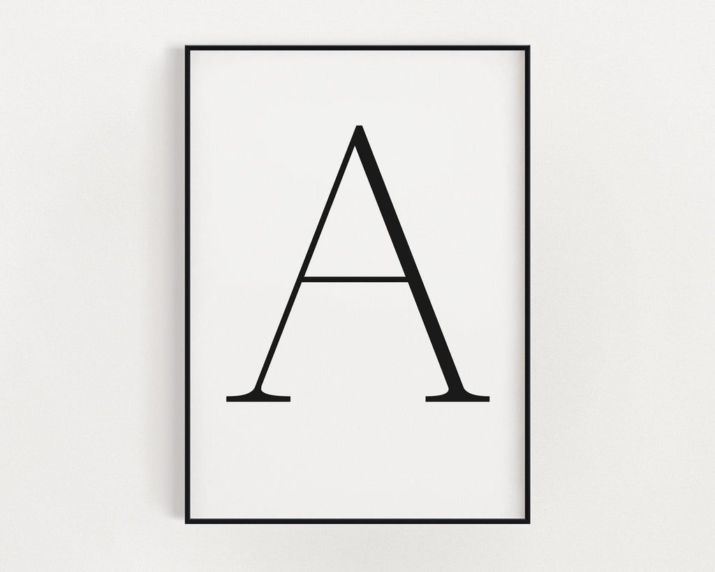 Letter A Print, Letter A Wall Art, Letter A Decor, Letter A Monogram, Letter A Nursery Decor, Letter A Initial - Happy You Prints