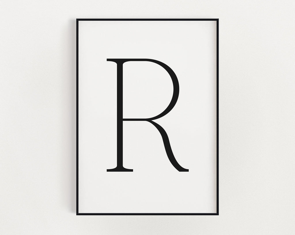 Letter R Print, Letter R Wall Art, Letter R Decor, Letter R Monogram, Letter R Nursery Decor, Letter R Initial - Happy You Prints