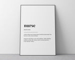 NURSE DEFINITION PRINT | Wall Art Print | Nurse Print | Definition Print | Quote Print - Happy You Prints