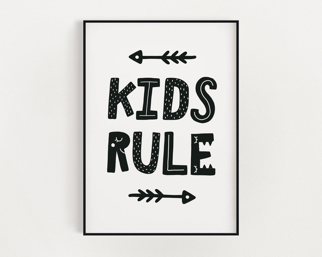 NURSERY WALL ART, Kids Rule Print, Nursery Decor, Nursery Prints, Nursery Art - Happy You Prints