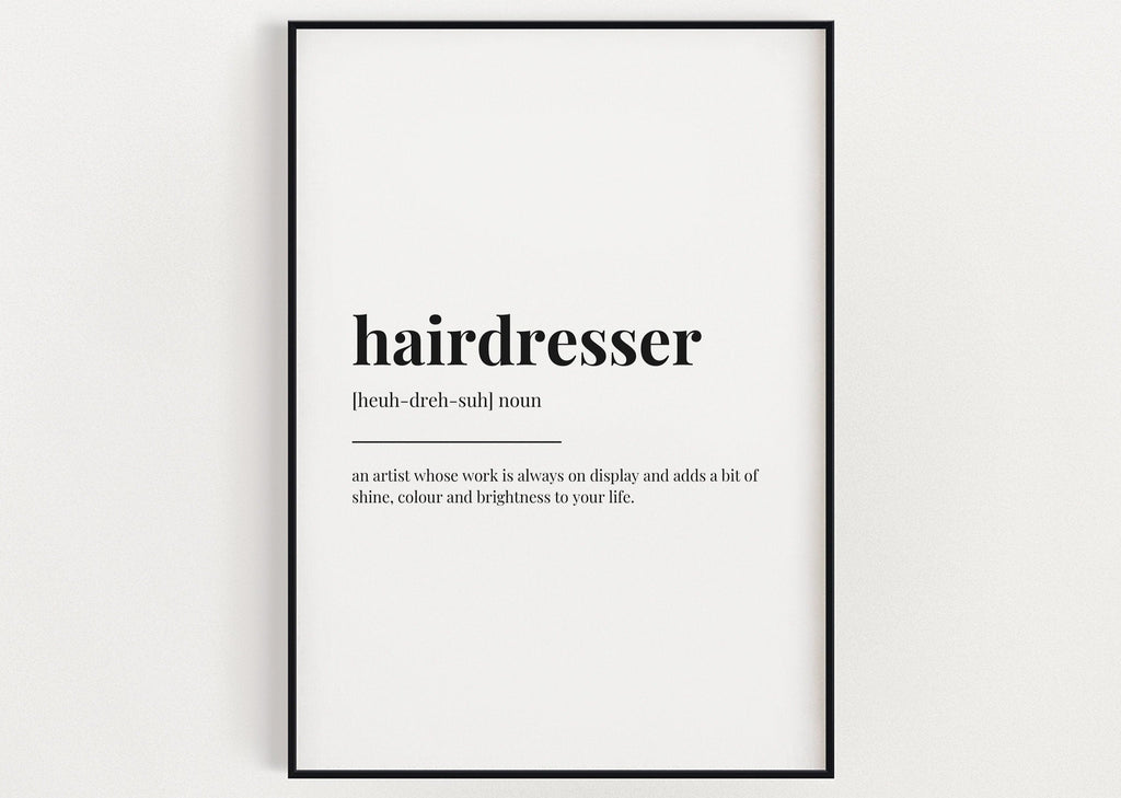 HAIRDRESSER DEFINITION PRINT - Happy You Prints