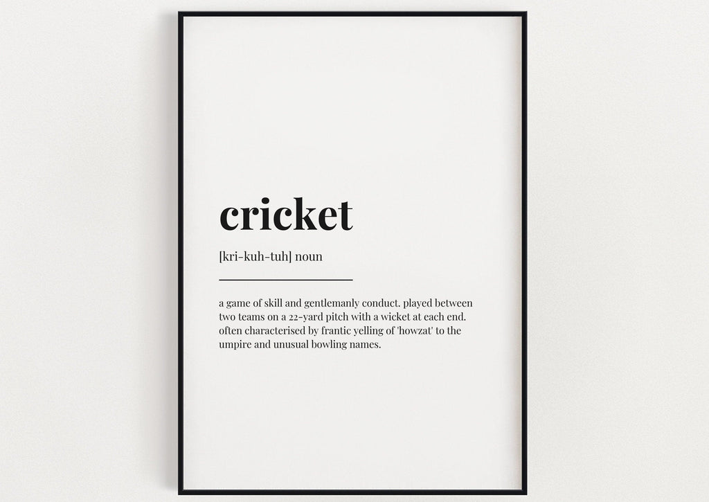 CRICKET DEFINITION PRINT - Happy You Prints