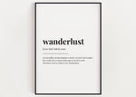 WANDERLUST DEFINITION PRINT | Wall Art Print | Definition Print | Quote Print - Happy You Prints