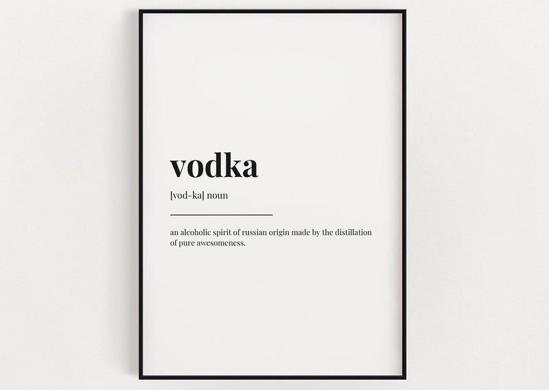 VODKA DEFINITION PRINT | Wall Art Print | Definition Print | Quote Print - Happy You Prints